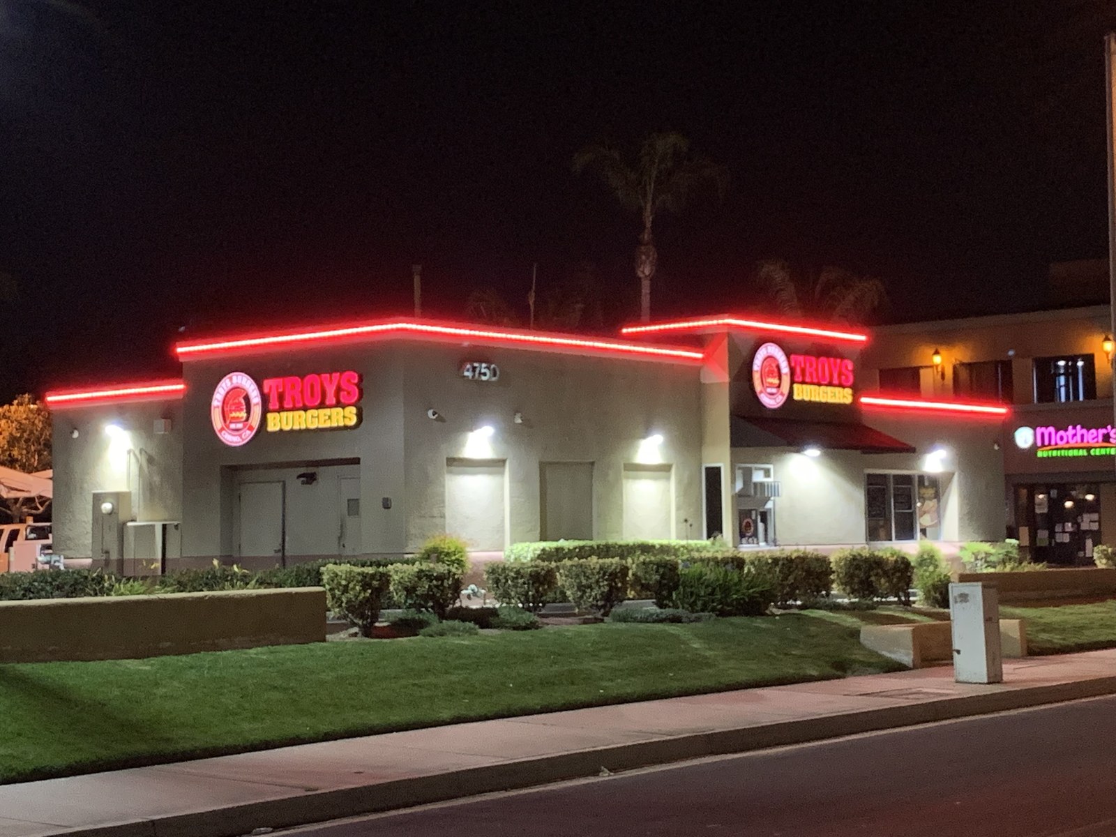 Troy's Burgers Chino storefront on Riverside Drive