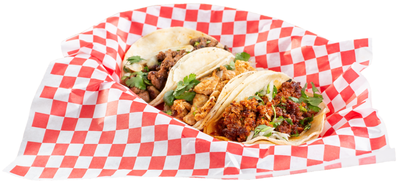 Street tacos, three per order
